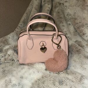 Juicy Couture  Speedy Pink Mini Bag with matching heart fuzzy bag charm